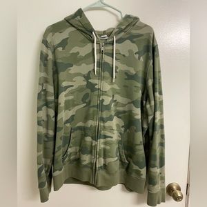 Old Navy Camouflage Zippered Fleece Hoodie size XXL